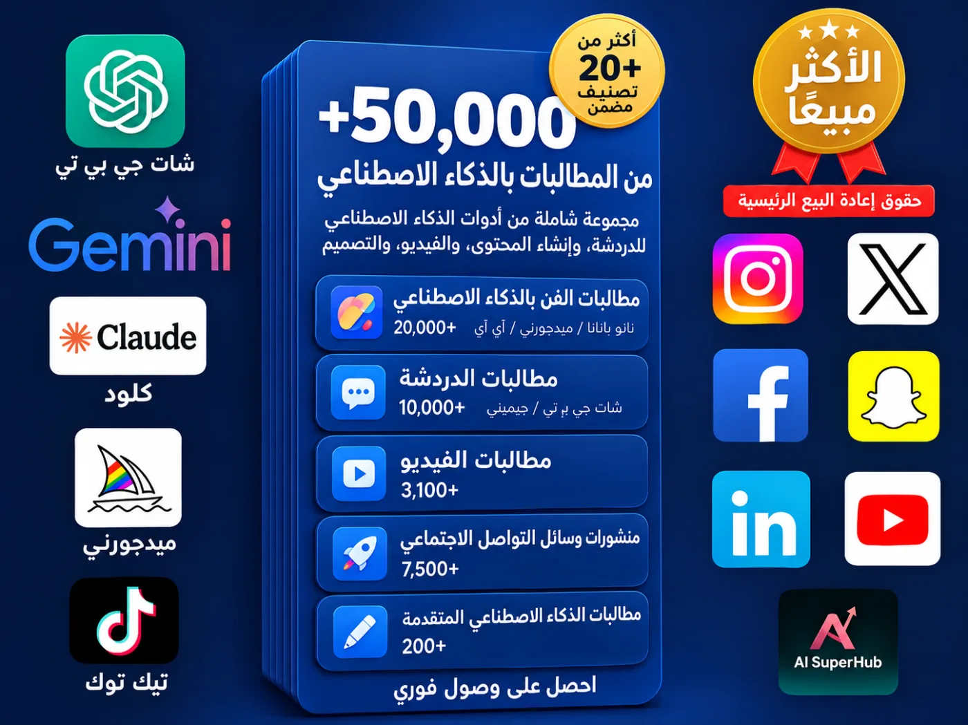أكثر من 50,000 برومبت ذكاء اصطناعي جاهز للبيع والاستخدام