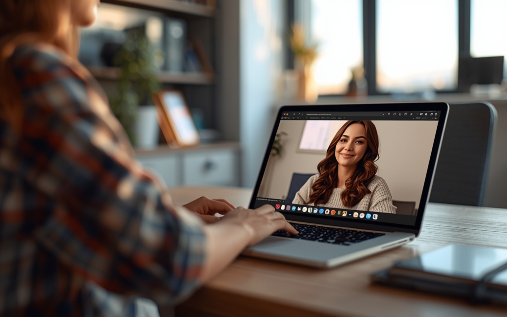 Digital entrepreneur workspace, laptop, and PLR products